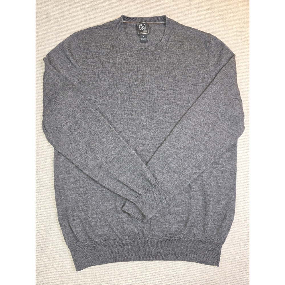 Jos A Bank Traveler Crew Neck Sweater XL 100% Merino Wool  Preppy Classic